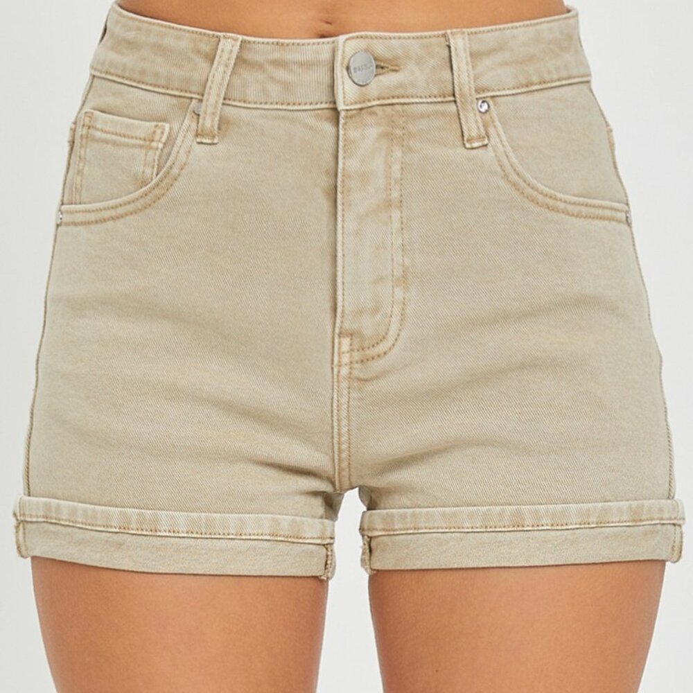 New never worn Risen Tan Denim Shorts